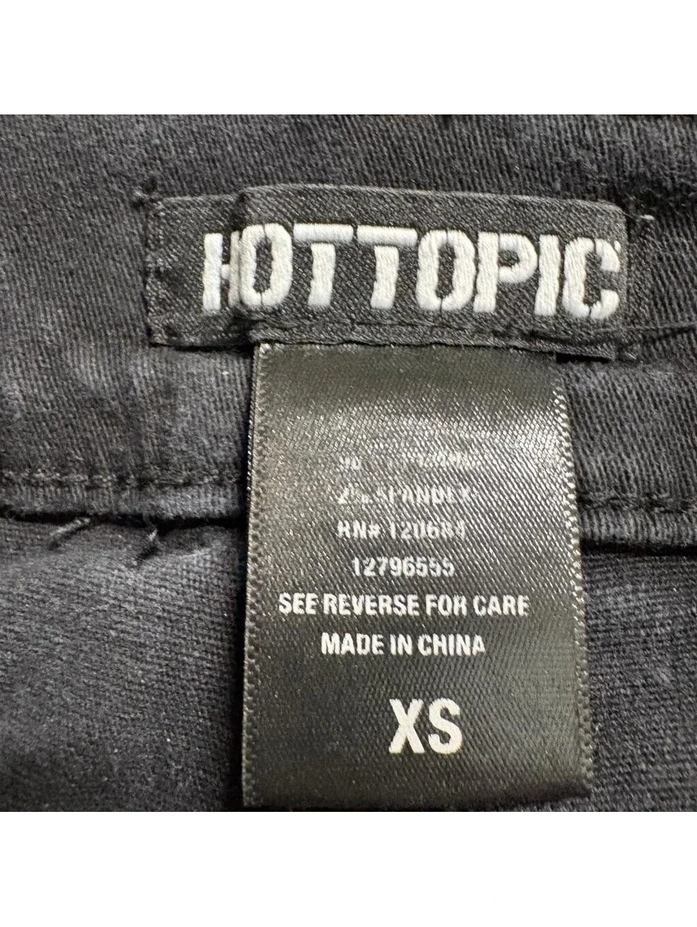 Hot Topic Cargo Jogger Pants Womens XS Black Denim High Rise Stretch Utility